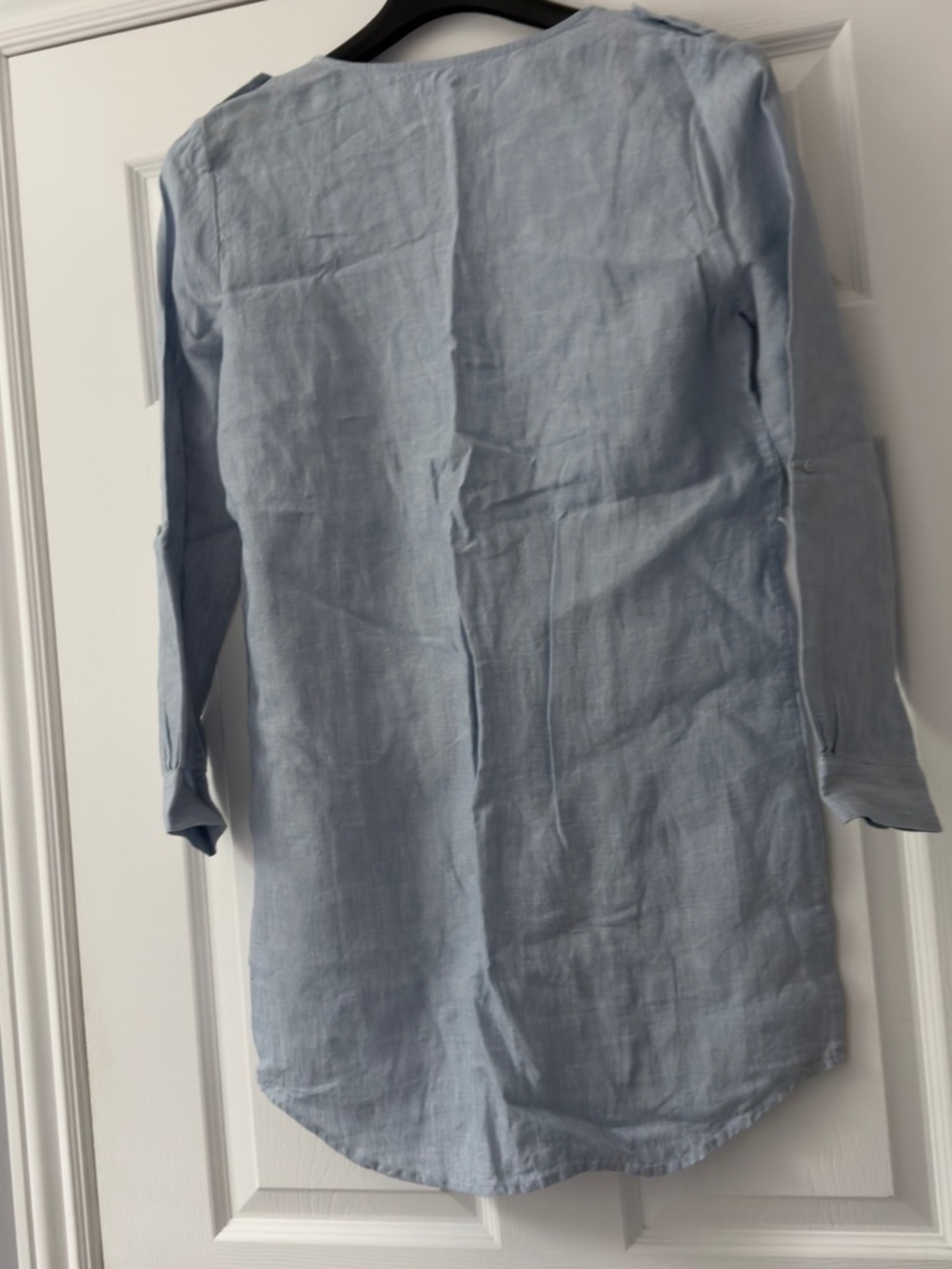 Joie Light Blue Linen-Blend Tunic Shirt dress size small - Picture 8 of 8